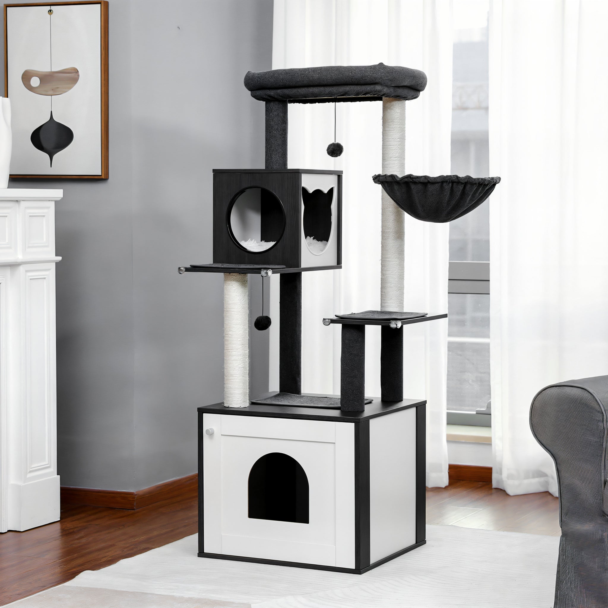 Arbre à Chat Caisse en Bois