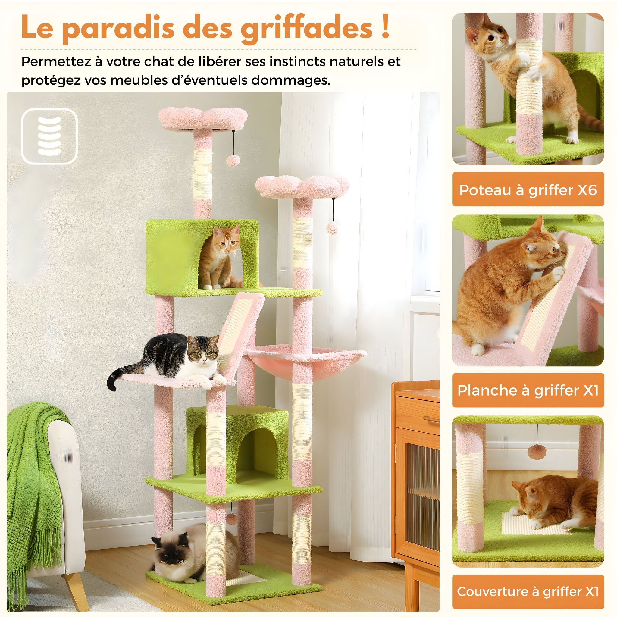 Arbre à Chat Design Fleur