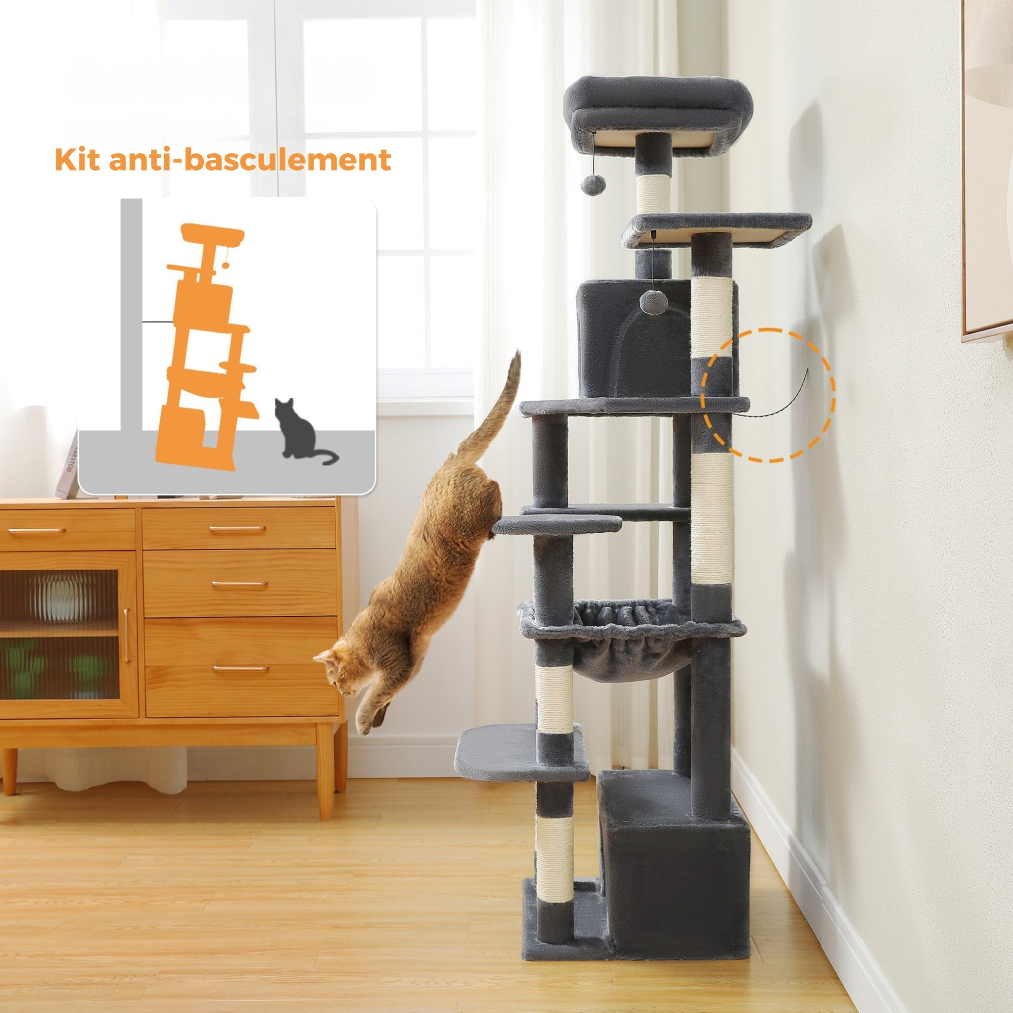 Arbre à Chat XXL avec Hamac