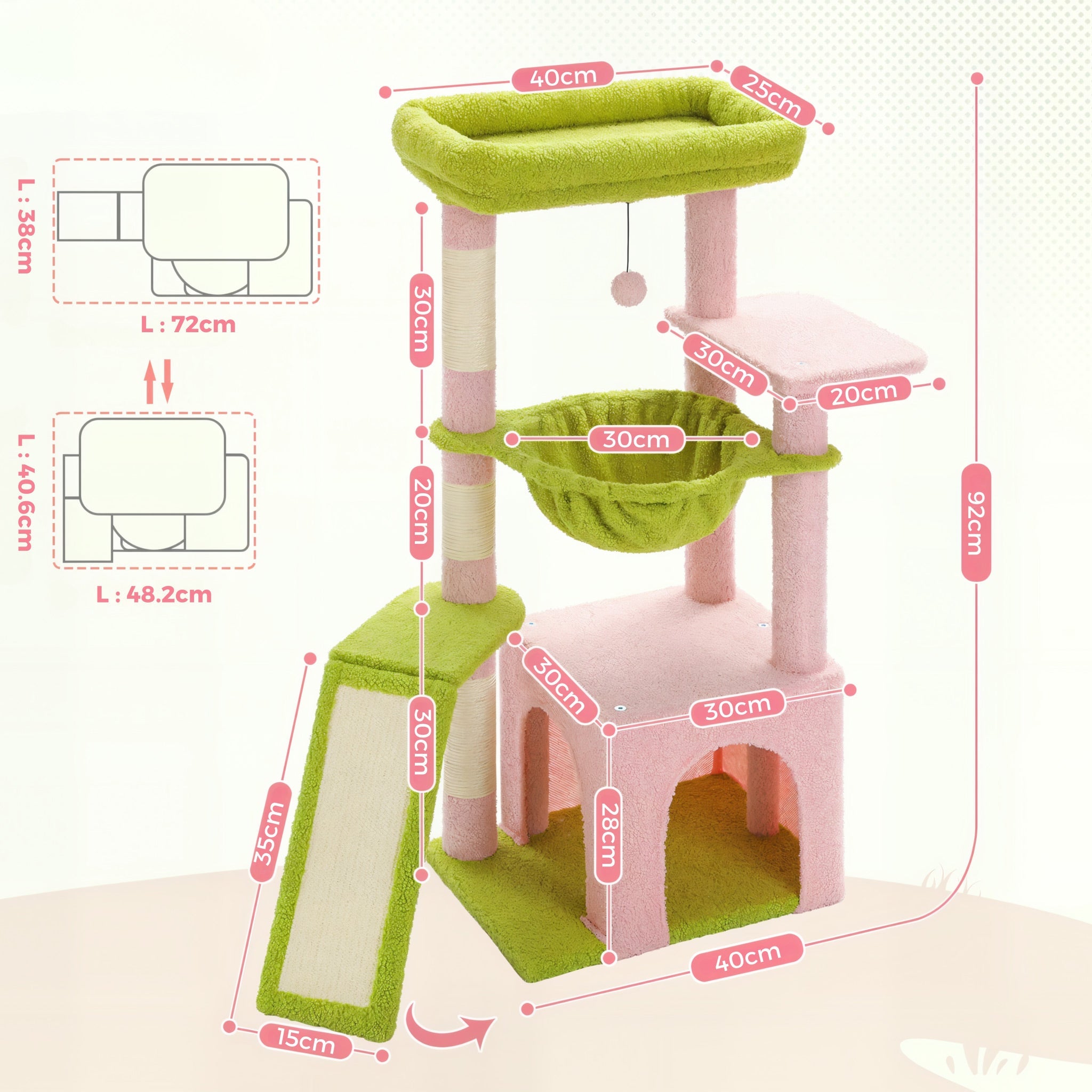 Grand Arbre à Chat avec Niche et Hamac