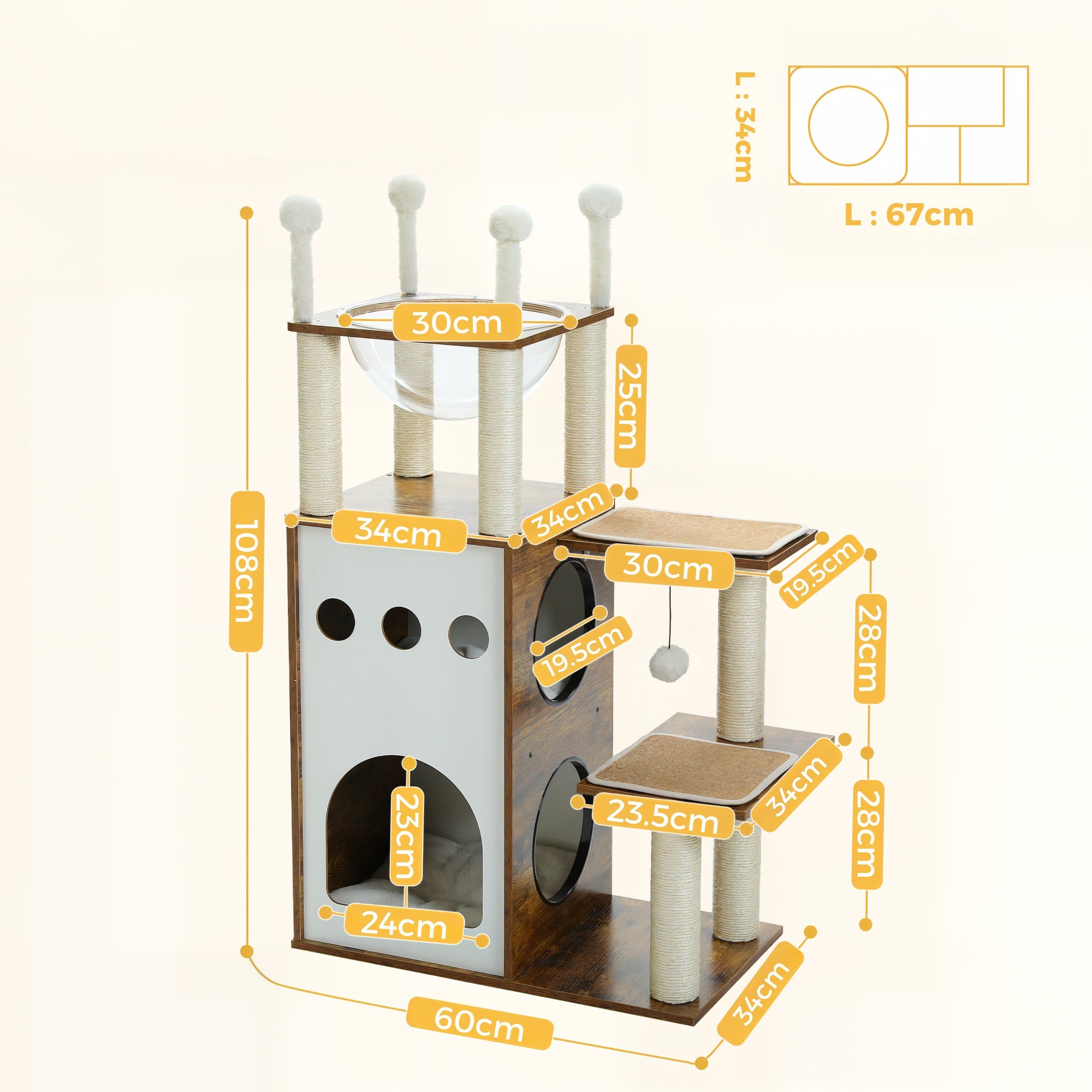 Grand Arbre à Chat en Bois
