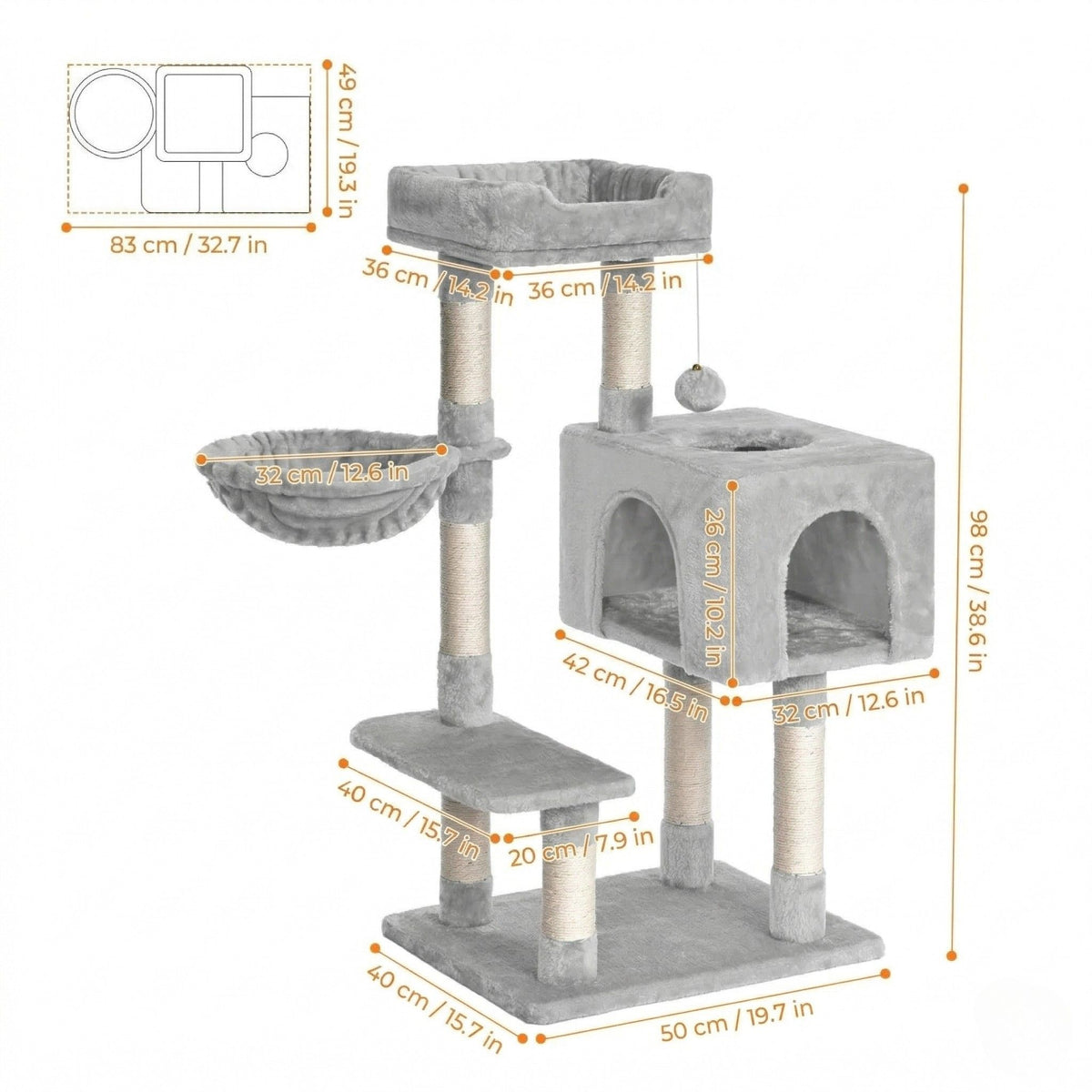 Cat tree 39.5 in / 1m Cat & Cosy