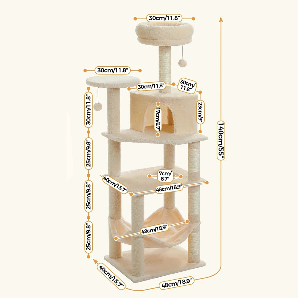Cat tree 55 in / 140 cm Cat & Cosy