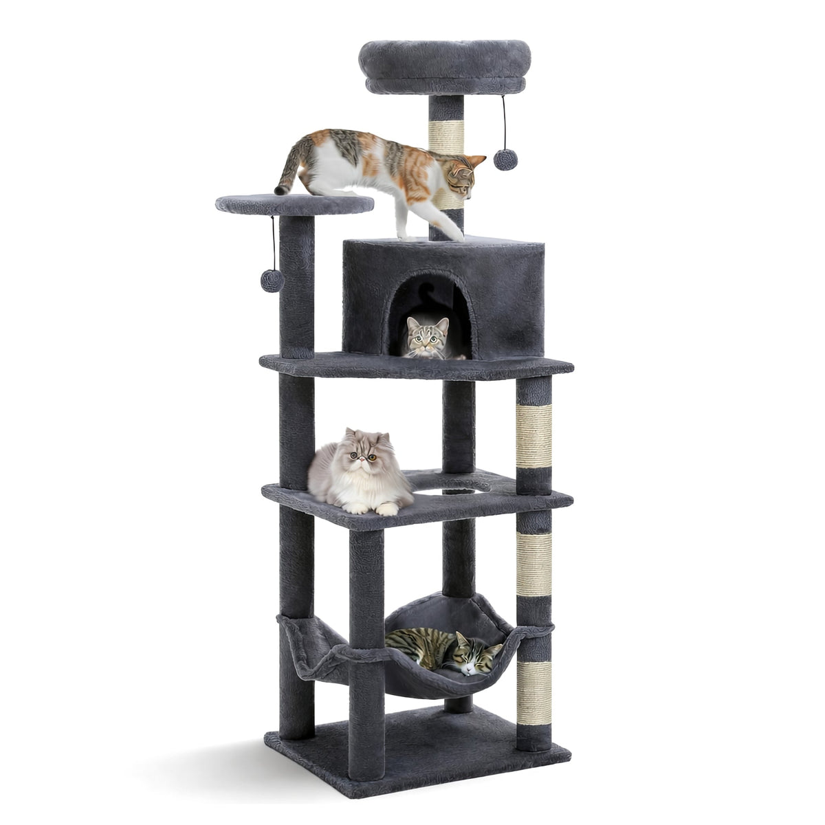 Cat tree 55 in / 140 cm Dark Grey Cat & Cosy
