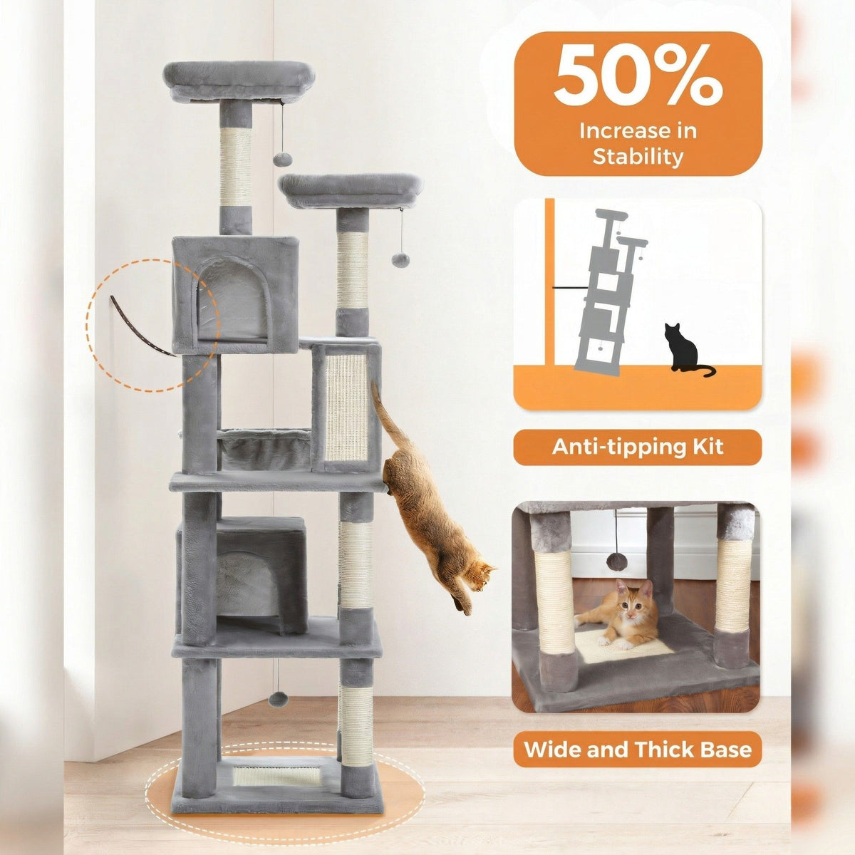 Cat tree 71 in / 180 cm Cat & Cosy