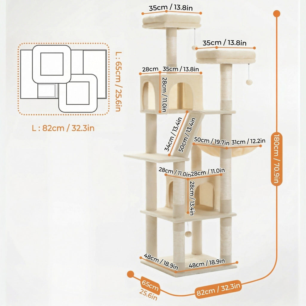 Cat Tree 71 in / 1m80 Cat & Cosy