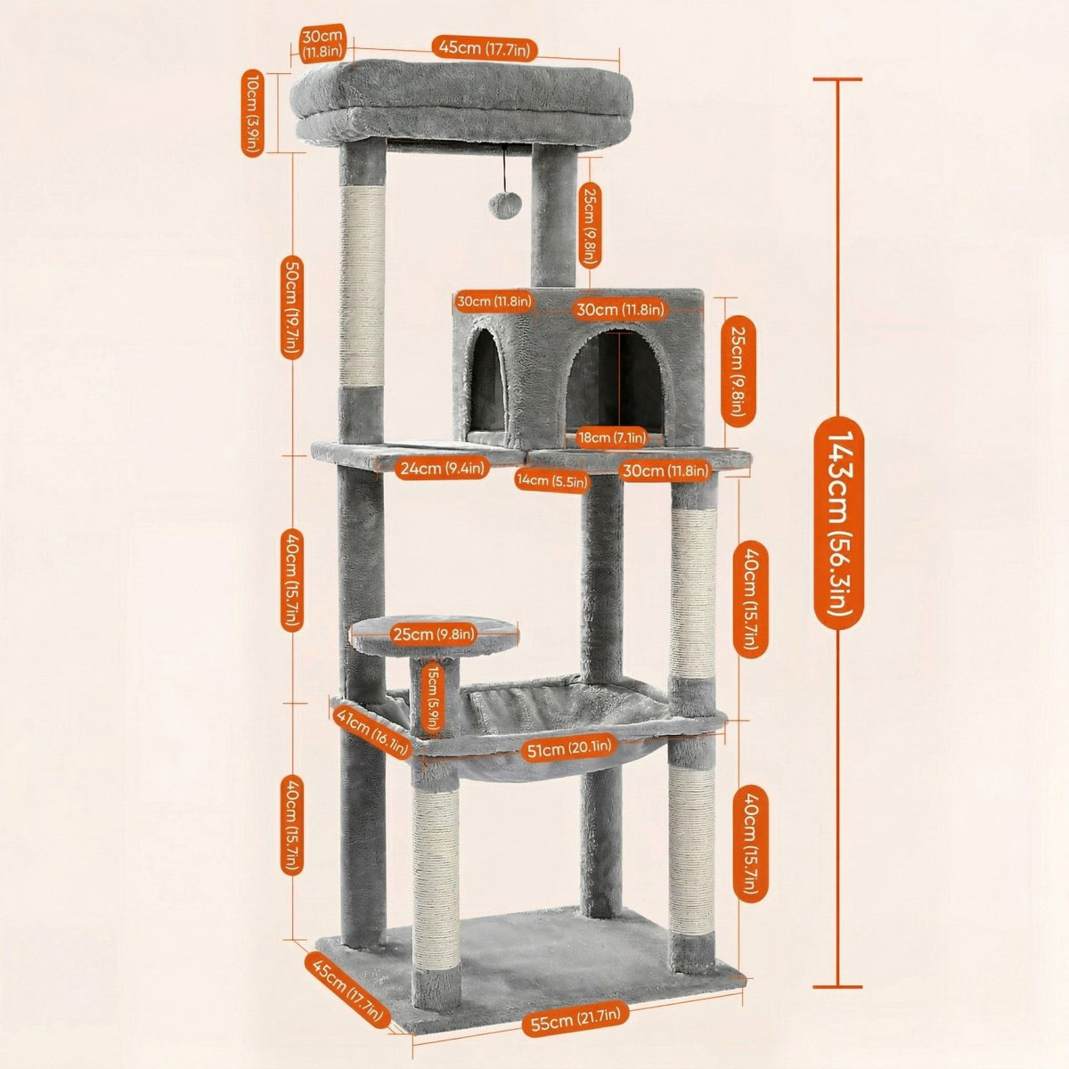 Cat tree tall height Cat & Cosy