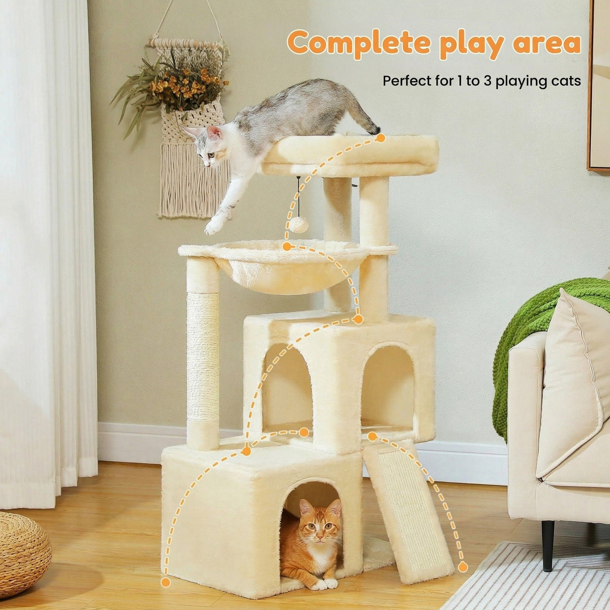 Cat tree with 2 cubbies Cat & Cosy