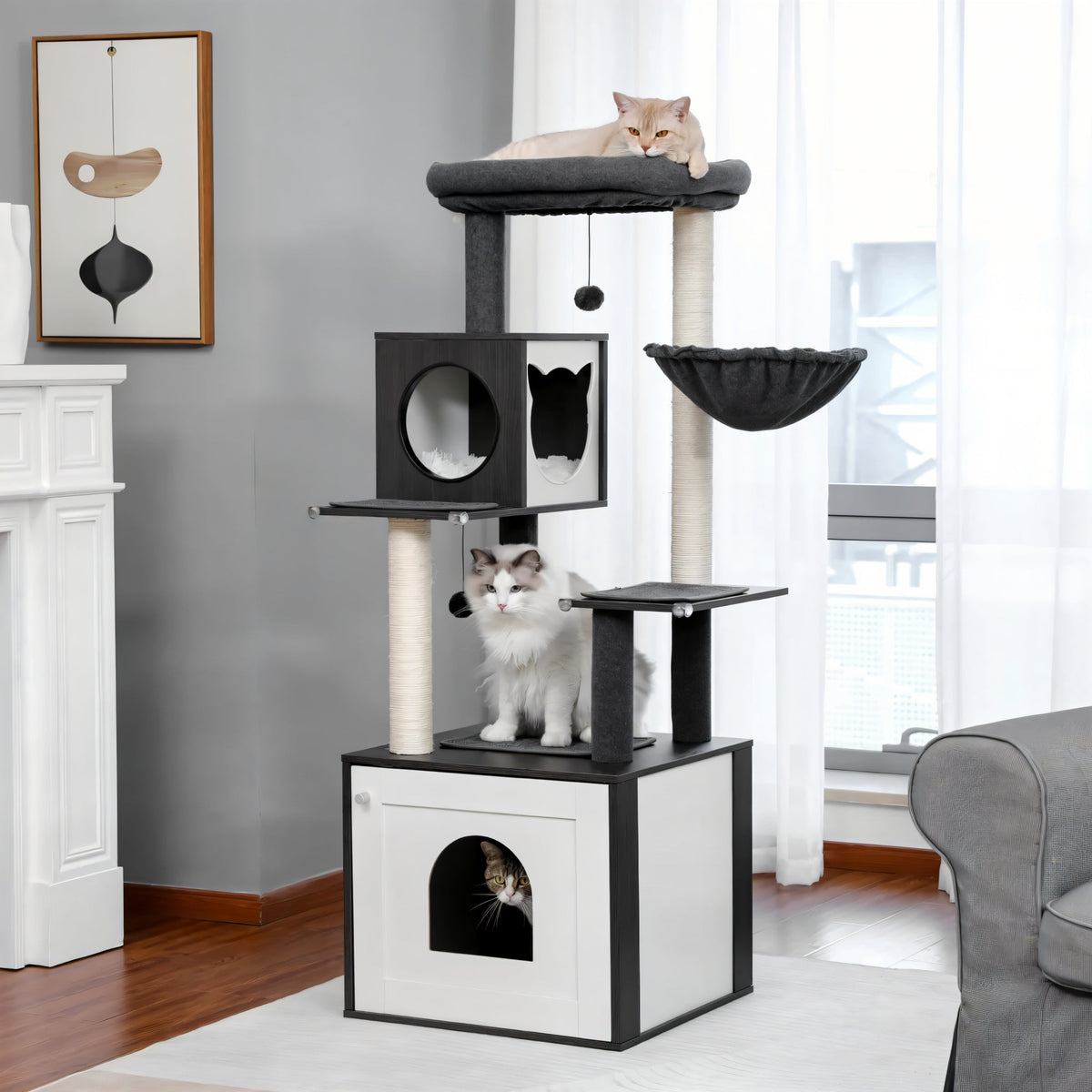 Cat tree wooden box Cat & Cosy