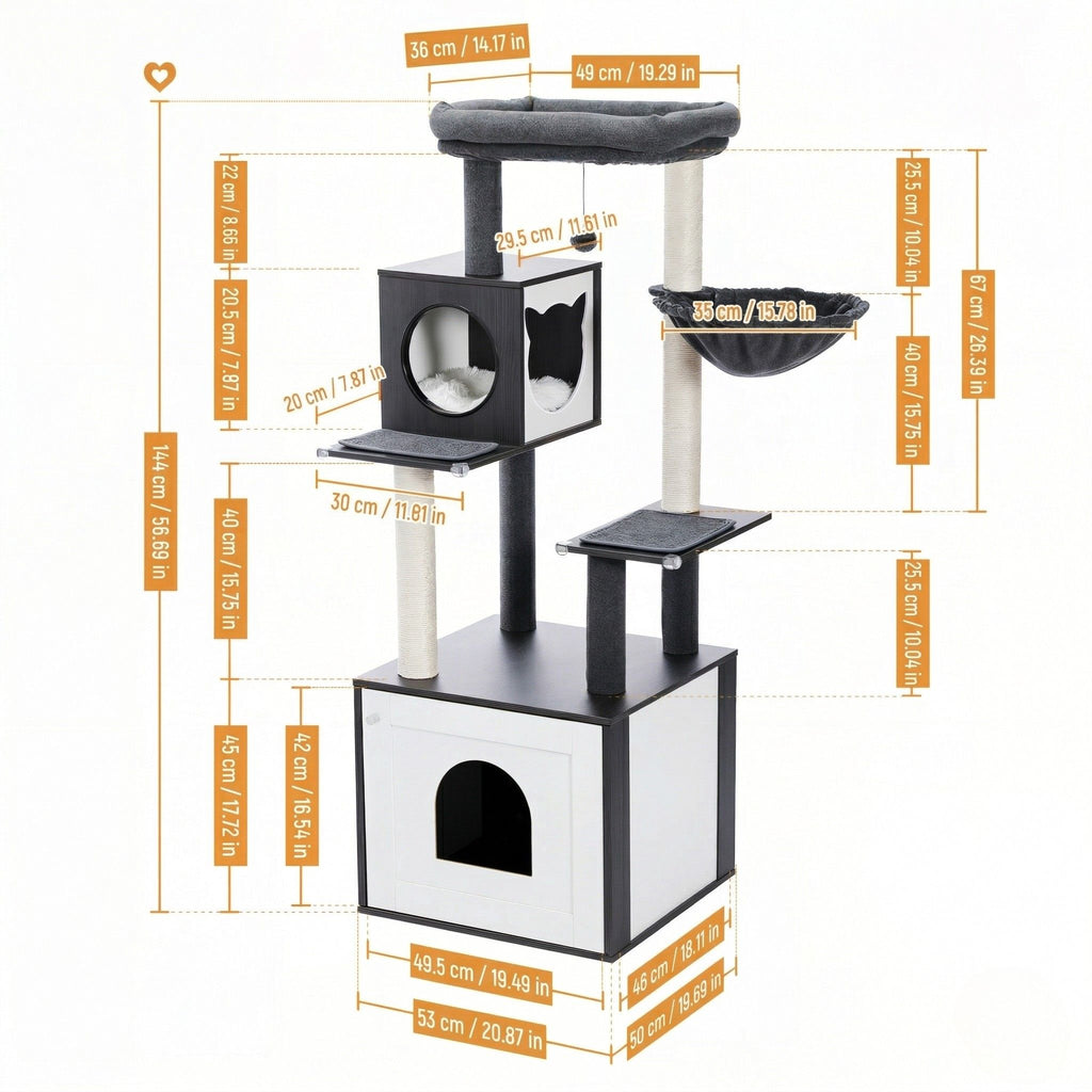 Cat tree wooden box Cat & Cosy
