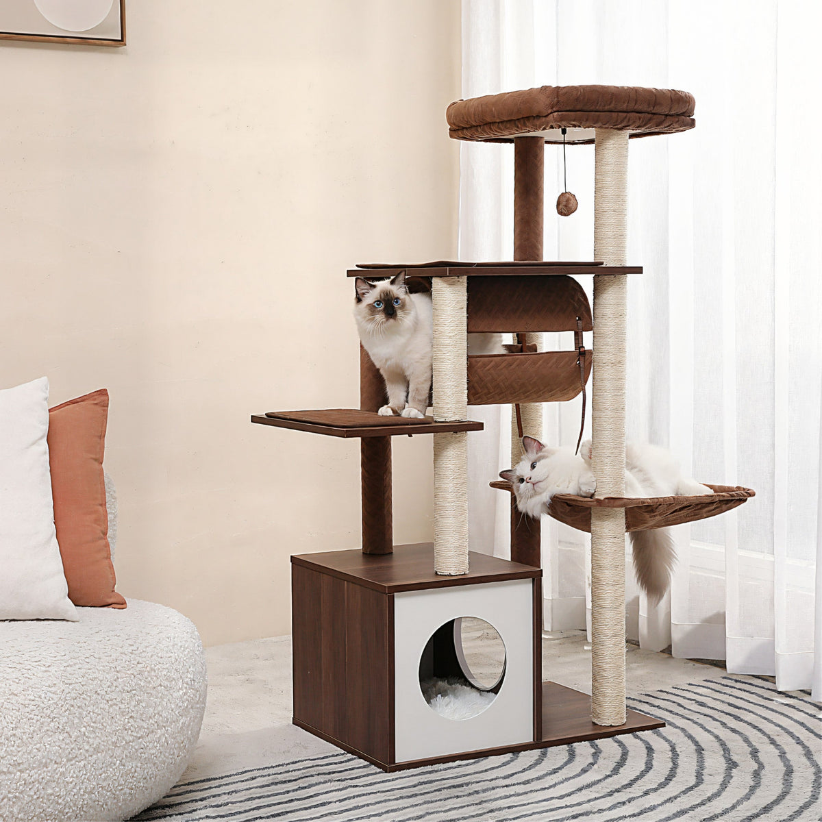 Dark wood cat tree Cat & Cosy