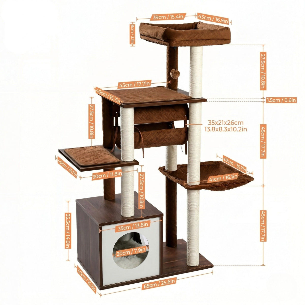 Dark wood cat tree Cat & Cosy