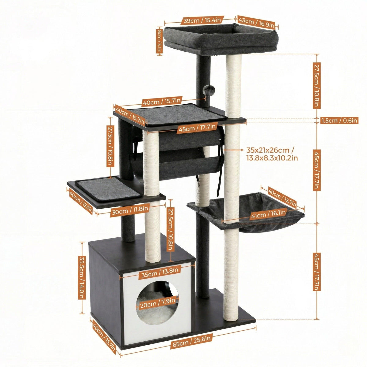 Design wooden cat tree Cat & Cosy