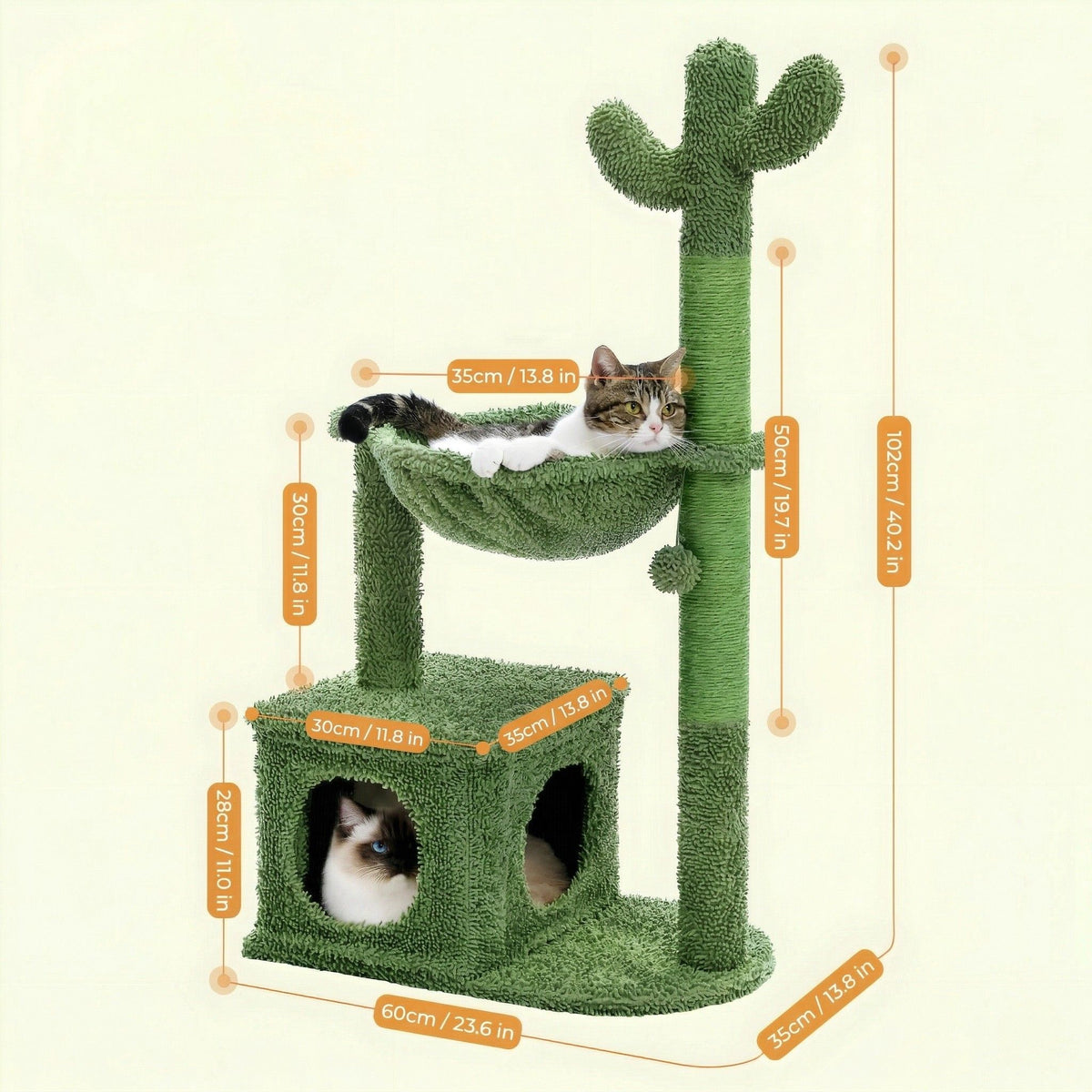 Green Cactus Cat Tree Cat & Cosy