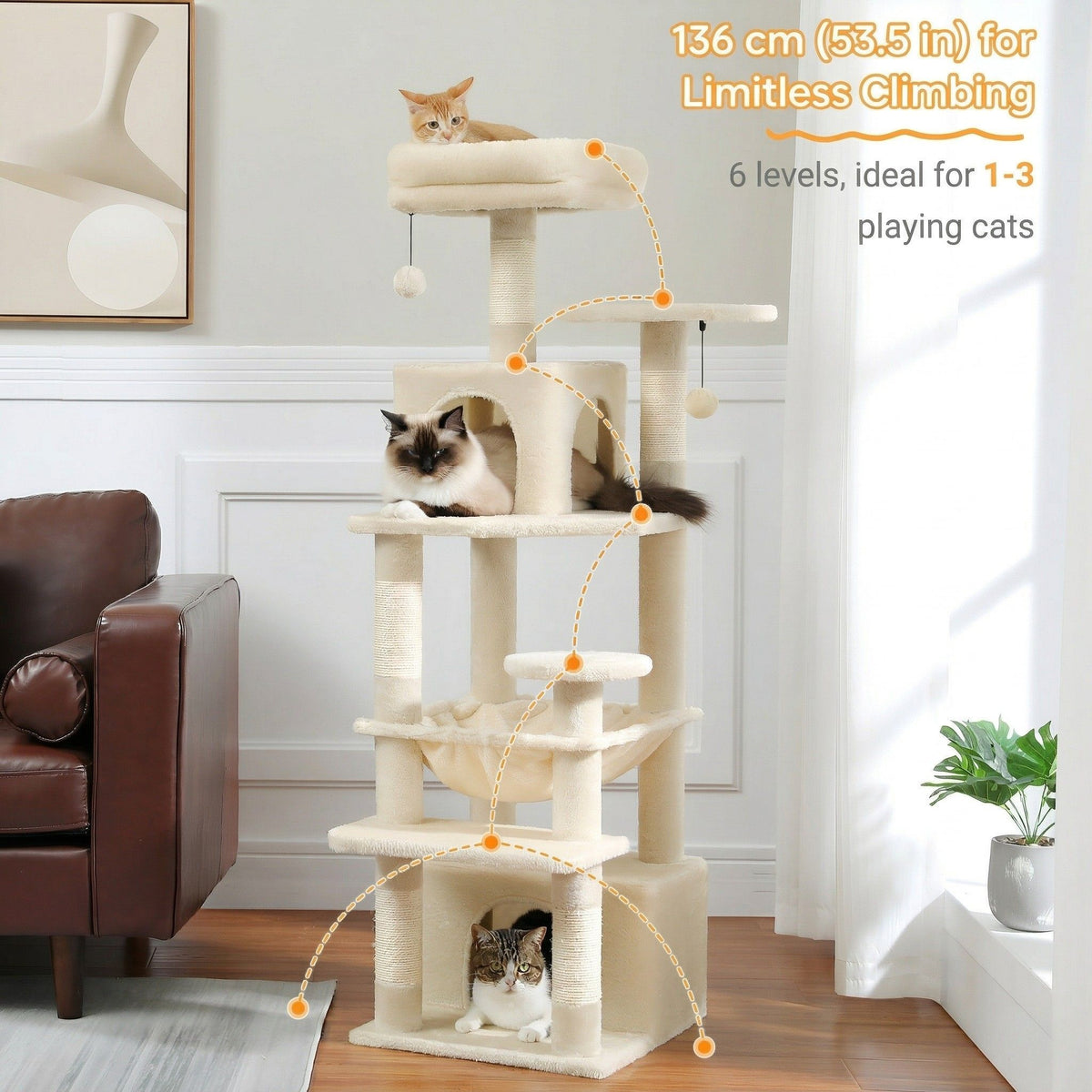 Large Beige Cat Tree Cat & Cosy