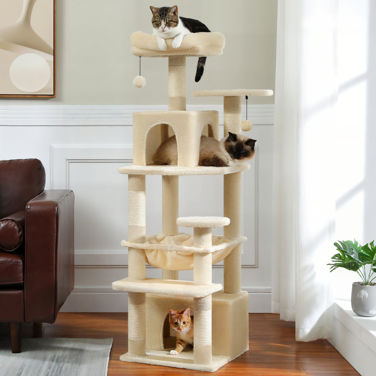 Large Beige Cat Tree Cat & Cosy