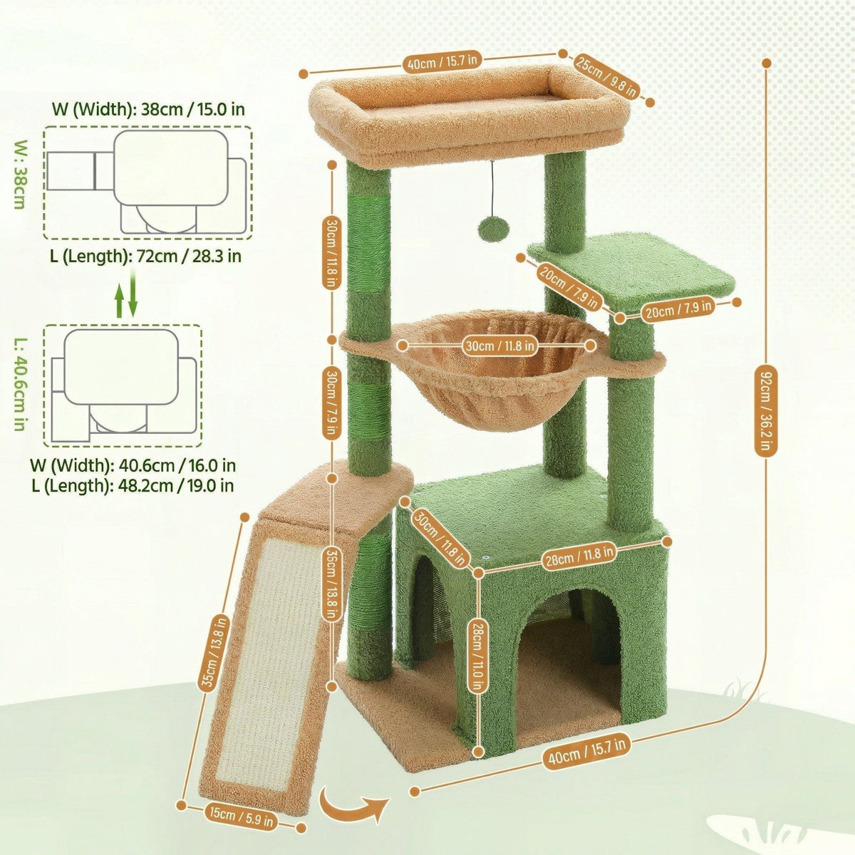 Large Cat Tree with Big Hammock Cat & Cosy