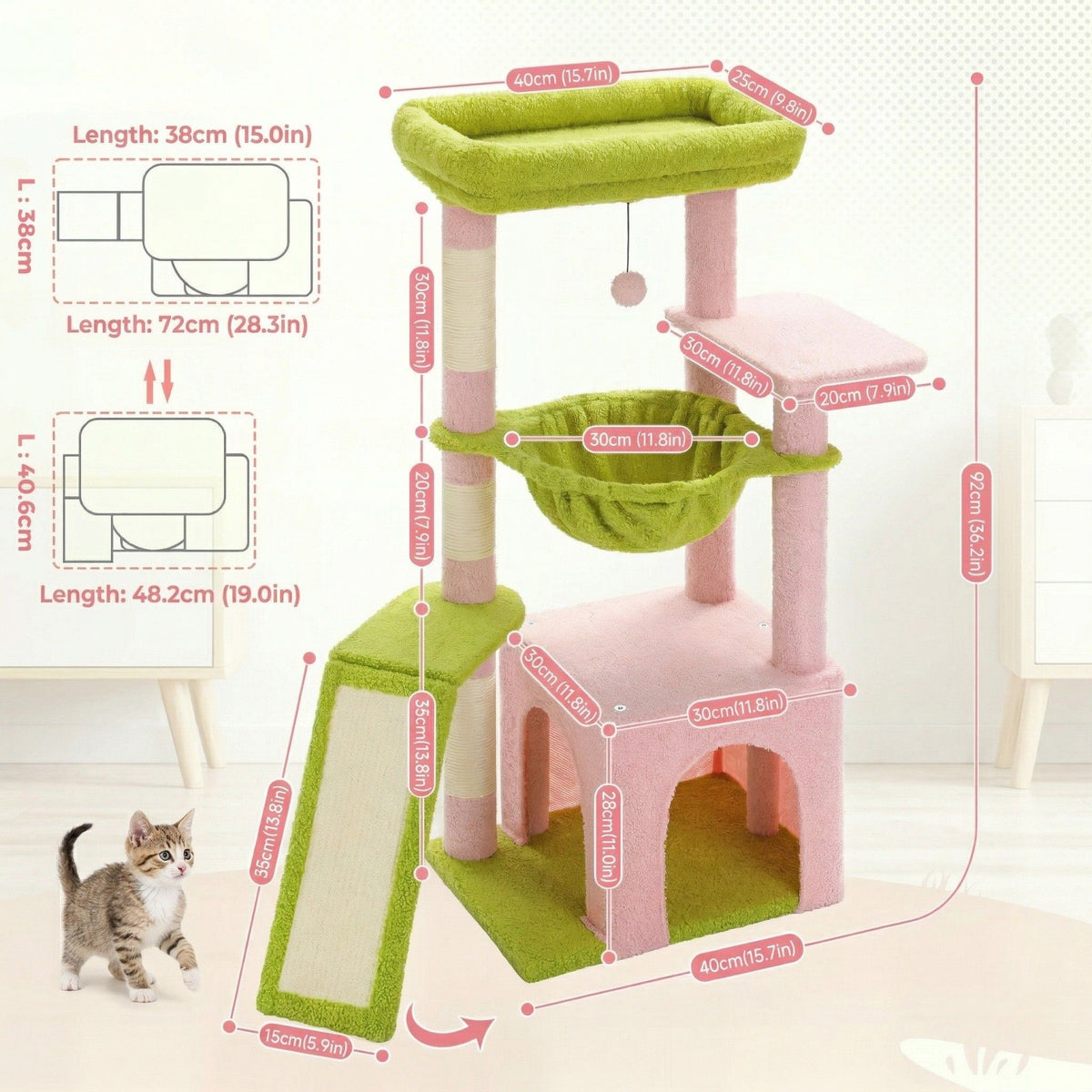 Large Cat Tree with Condo and Hammock Cat & Cosy