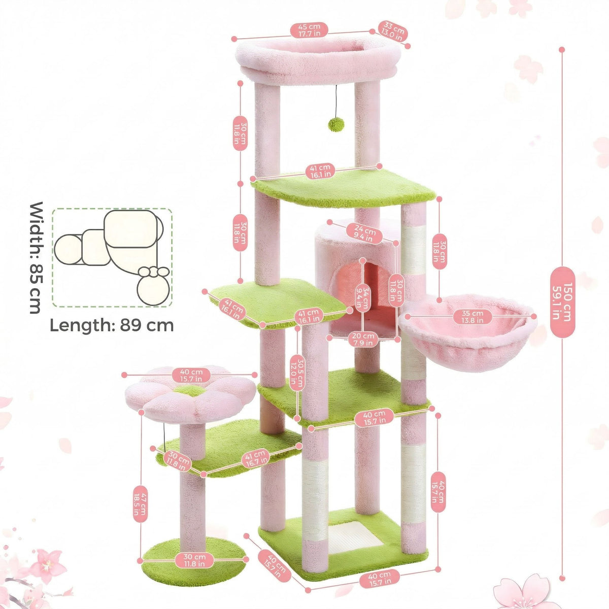 Large Flower Cat Tree Cat & Cosy