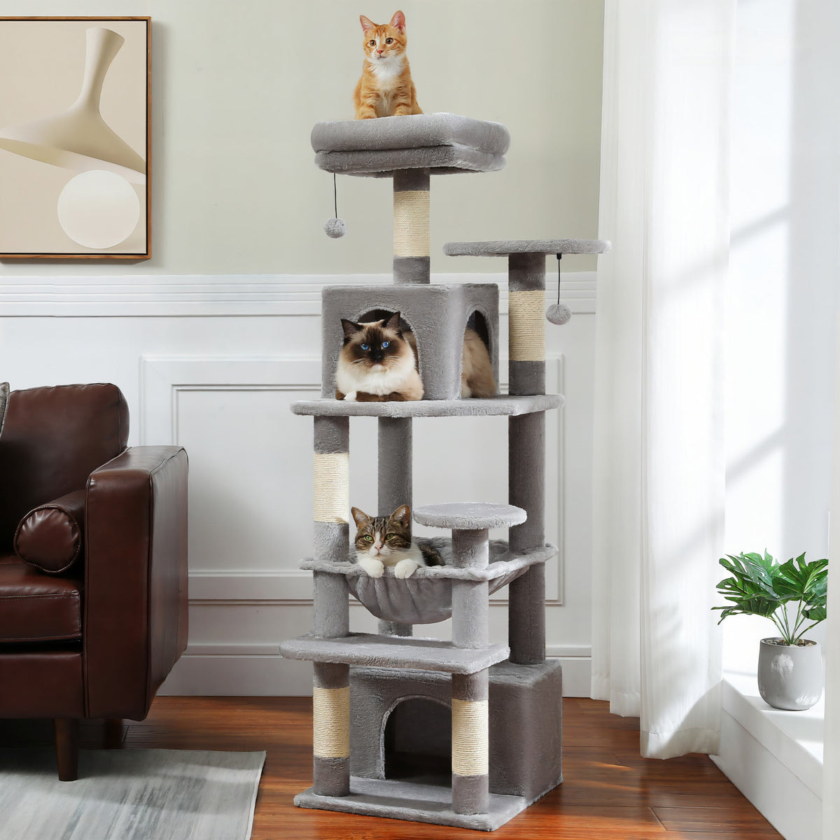 Large Grey Cat Tree Cat & Cosy