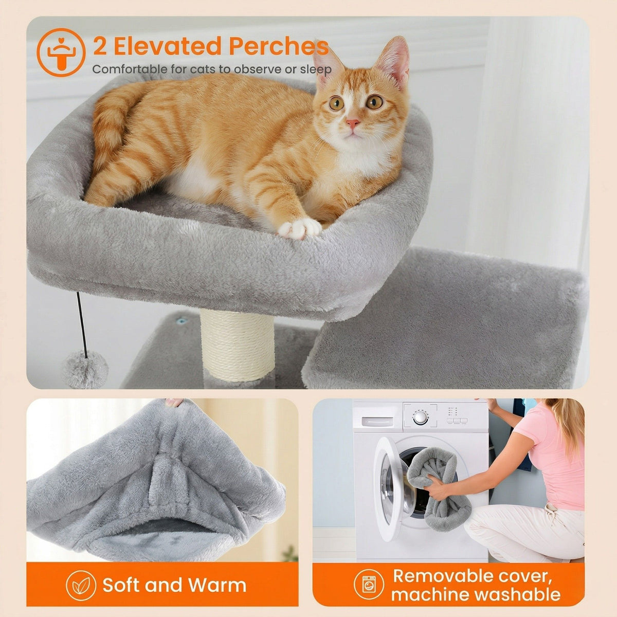 Large Grey Cat Tree Cat & Cosy