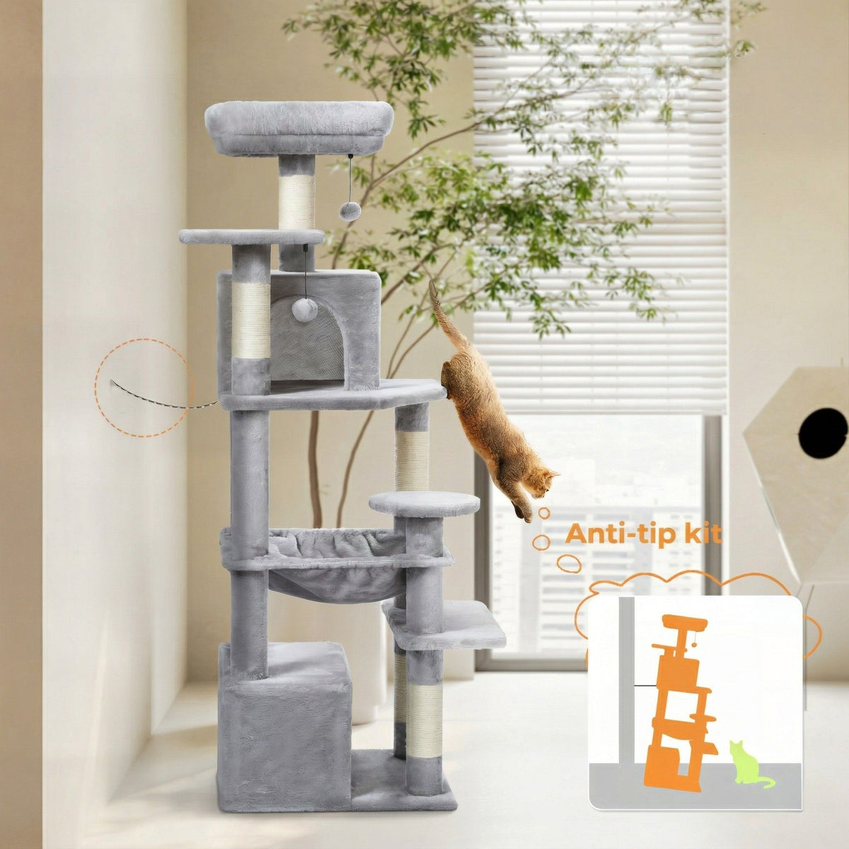 Large Grey Cat Tree Cat & Cosy