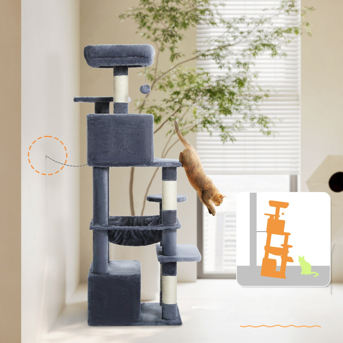 Large grey cat tree Cat & Cosy