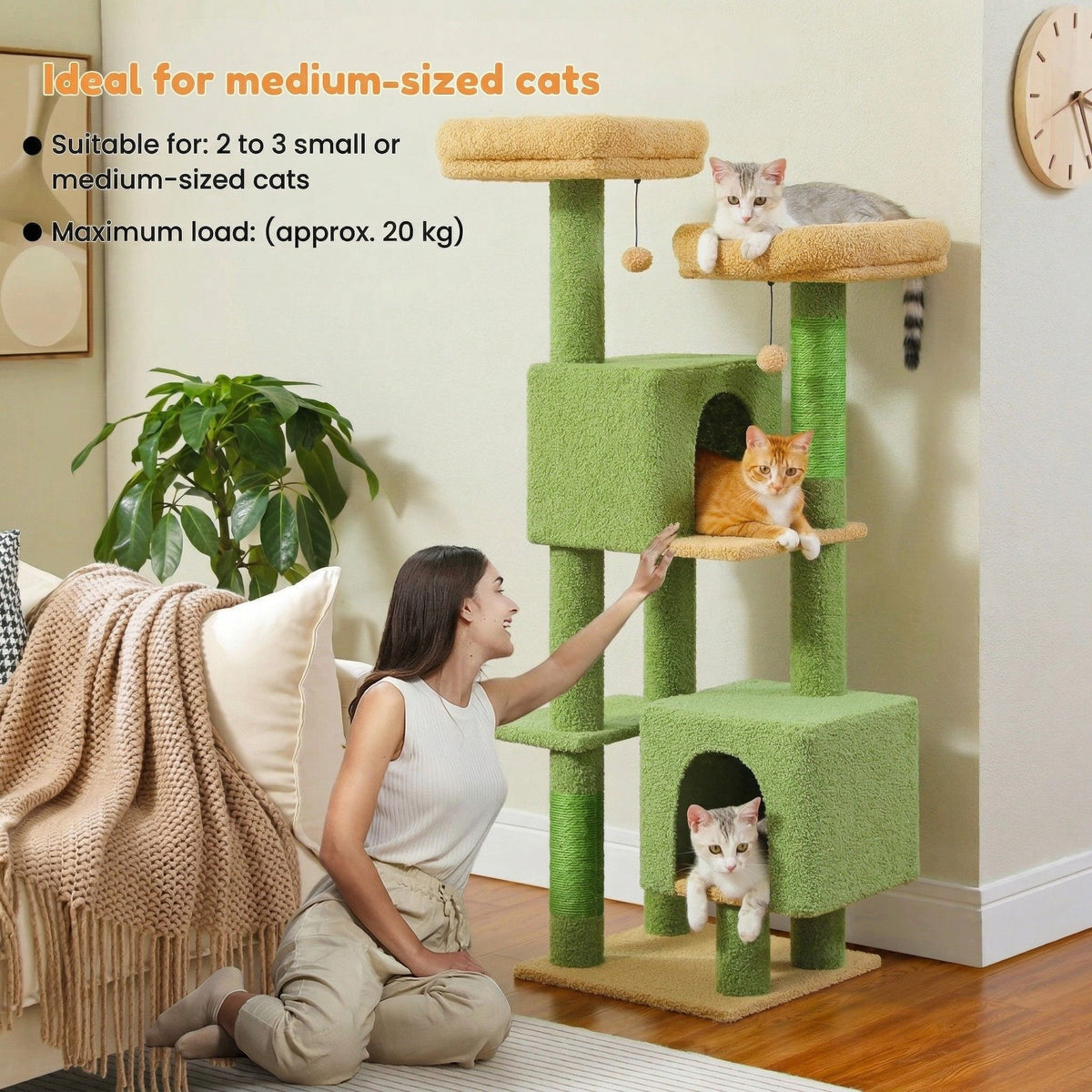 Large Solid and Stable Cat Tree Cat & Cosy