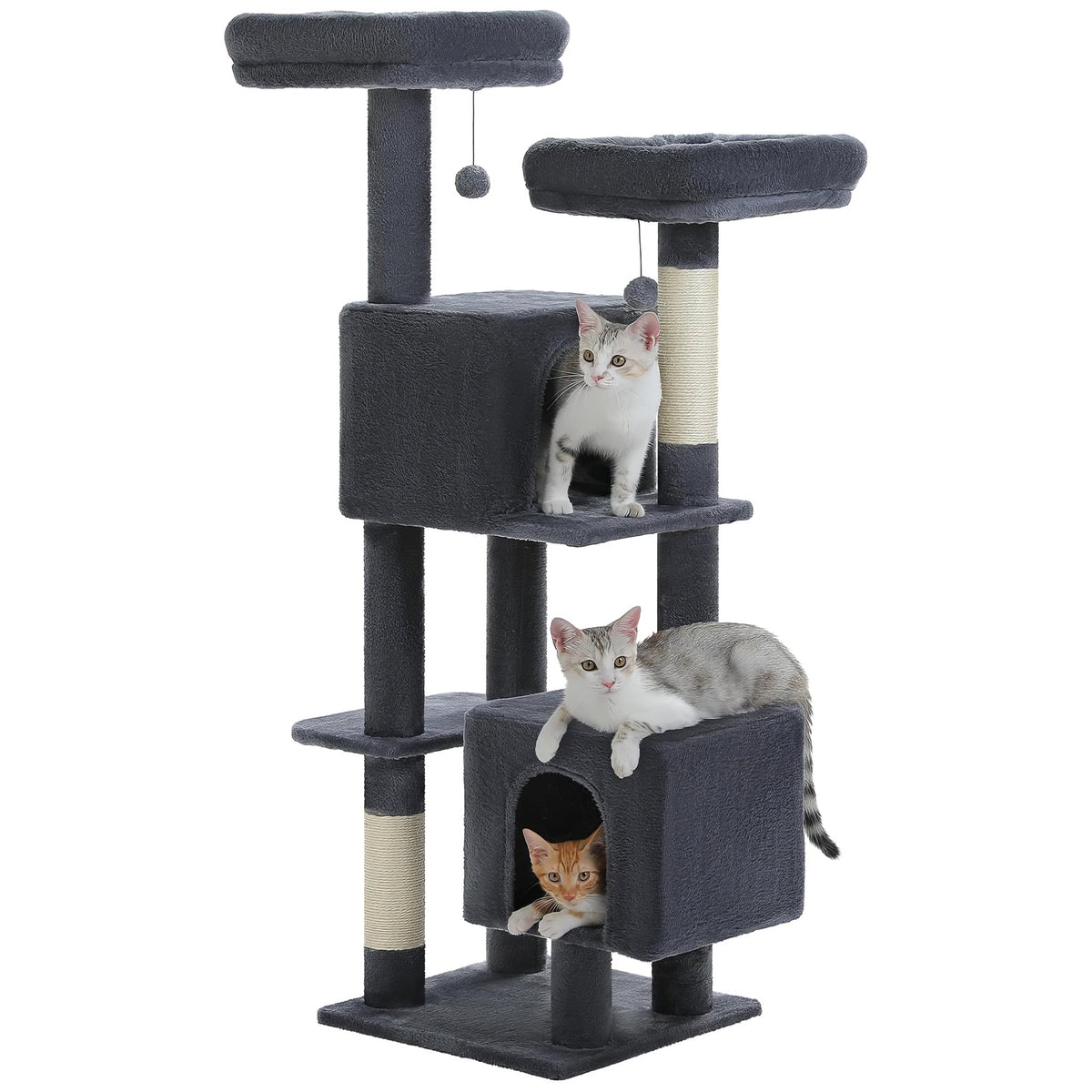 Large Solid and Stable Cat Tree Dark Grey Cat & Cosy