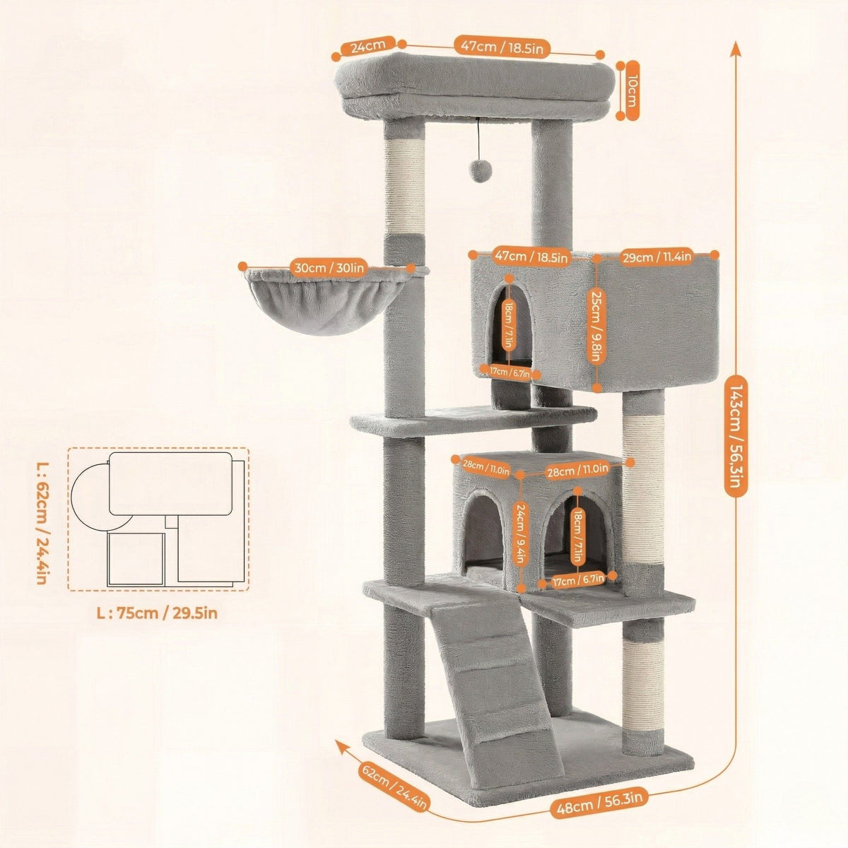 Large Solid Cat Tree Cat & Cosy