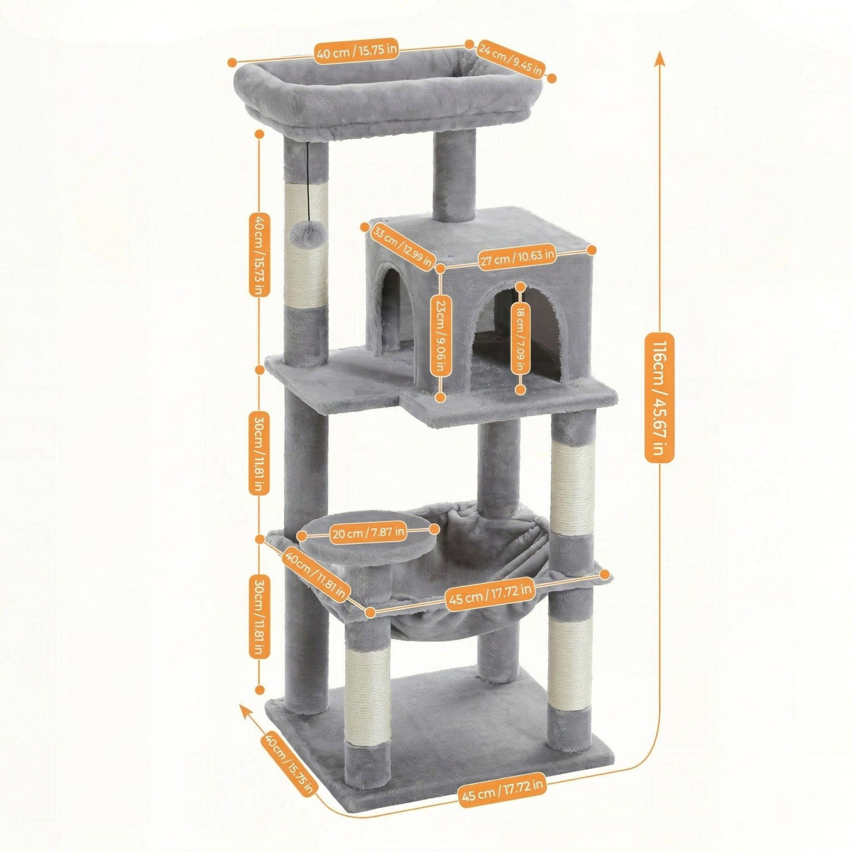 Light Grey Large Cat Tree Cat & Cosy