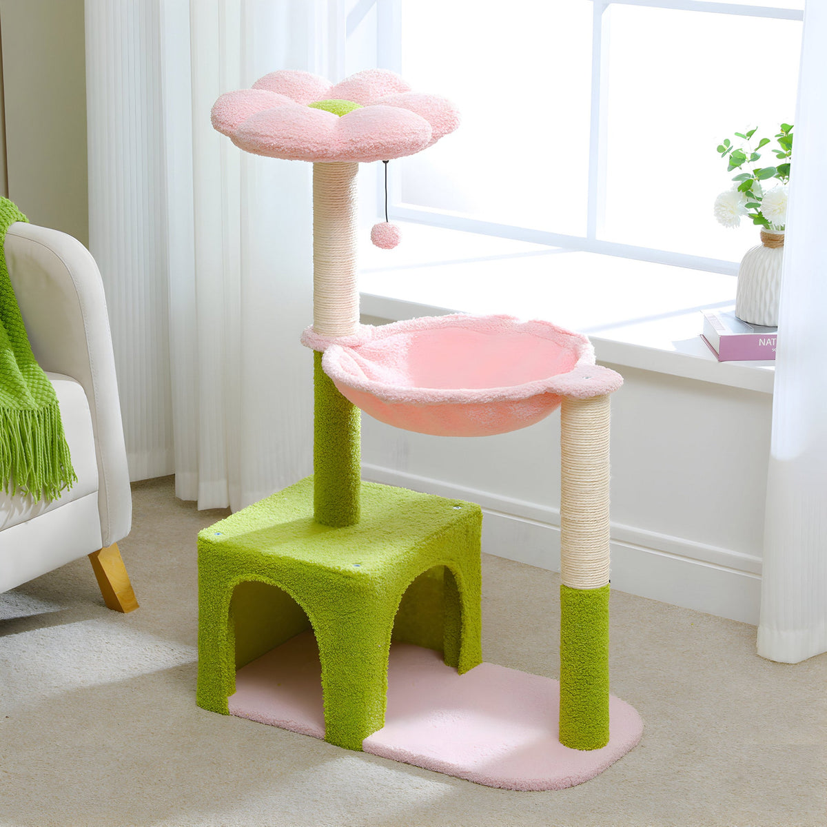 Pink flower cat tree Cat & Cosy