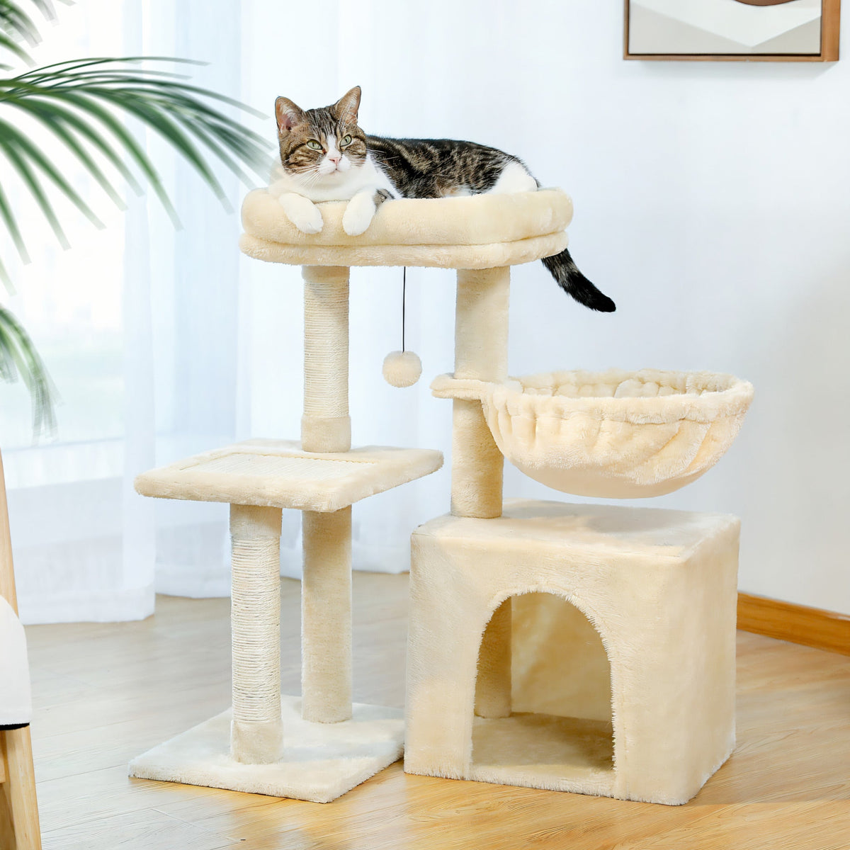 Small Beige Cat Tree Cat & Cosy