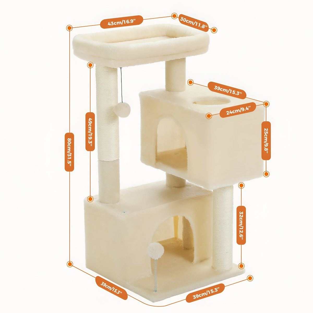Small Cat Tree 3 Levels Cat & Cosy
