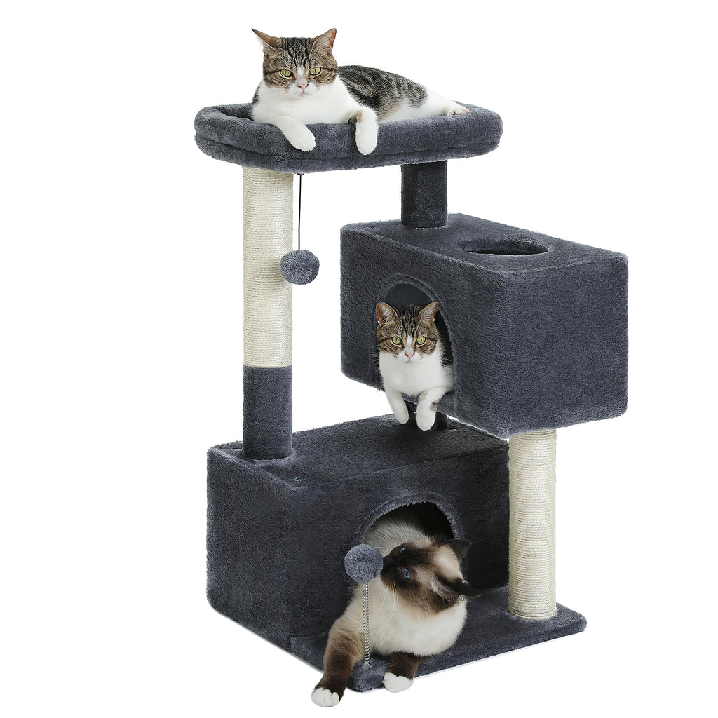 Small Cat Tree 3 Levels Dark Grey Cat & Cosy
