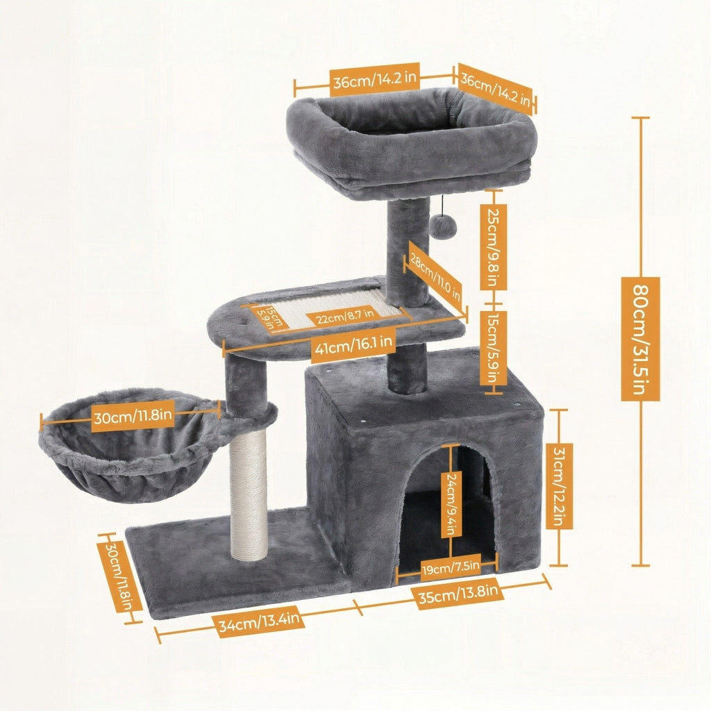 Small Grey Cat Tree Cat & Cosy
