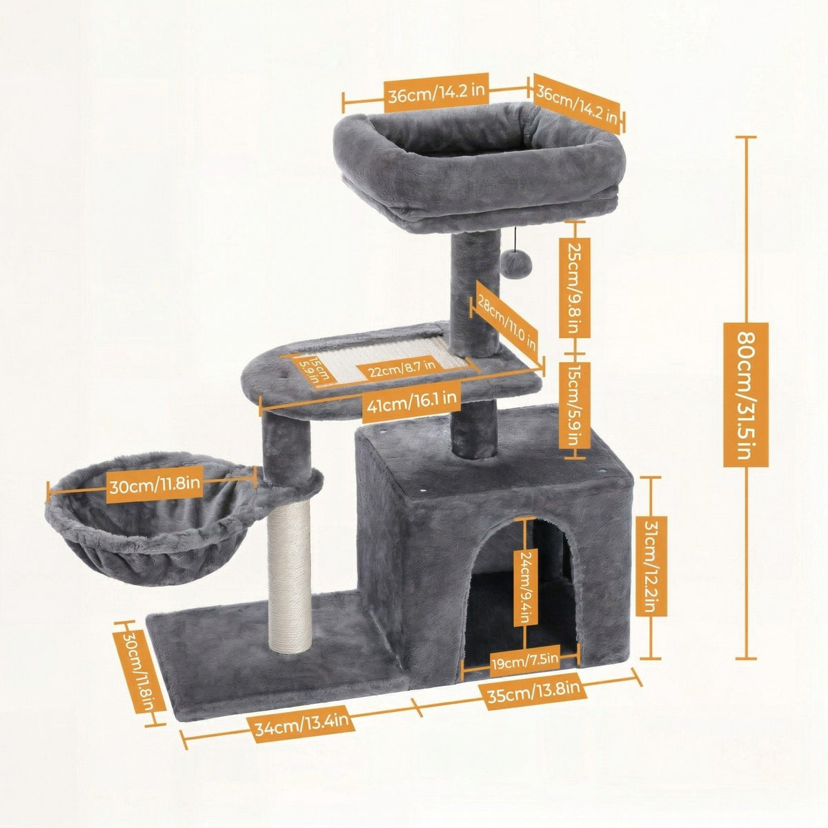 Small Grey Cat Tree Cat & Cosy
