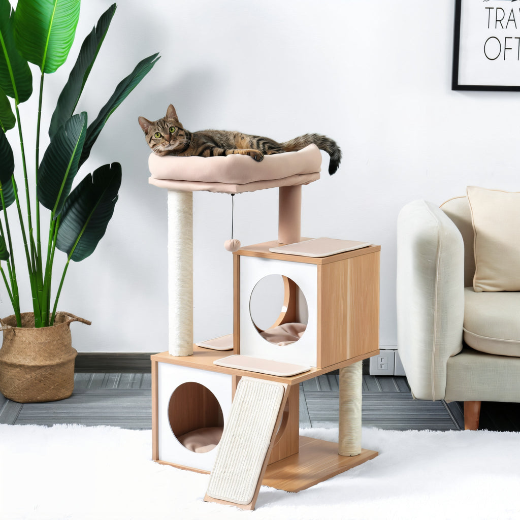 Small wooden cat tree Cat & Cosy