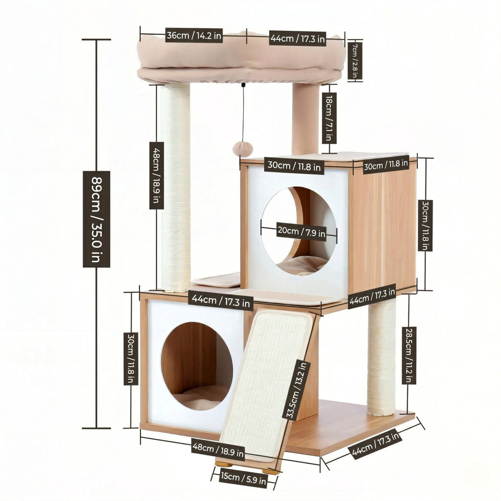 Small wooden cat tree Cat & Cosy