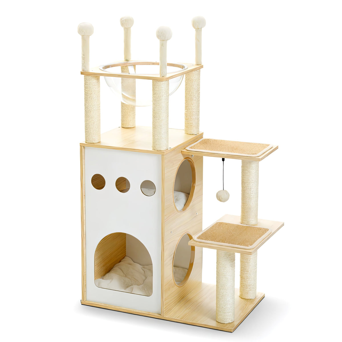 White and Wood Cat Tree Cat & Cosy