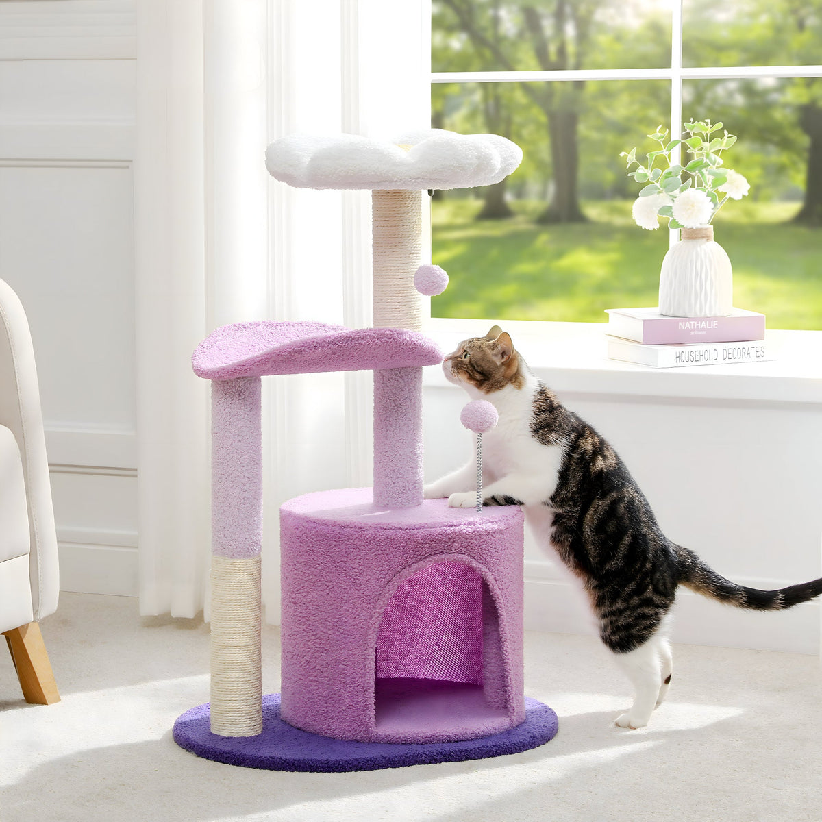 White Flower Cat Tree Cat & Cosy