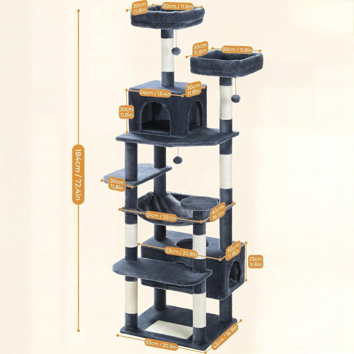 Xxl anthracite cat tree Cat & Cosy