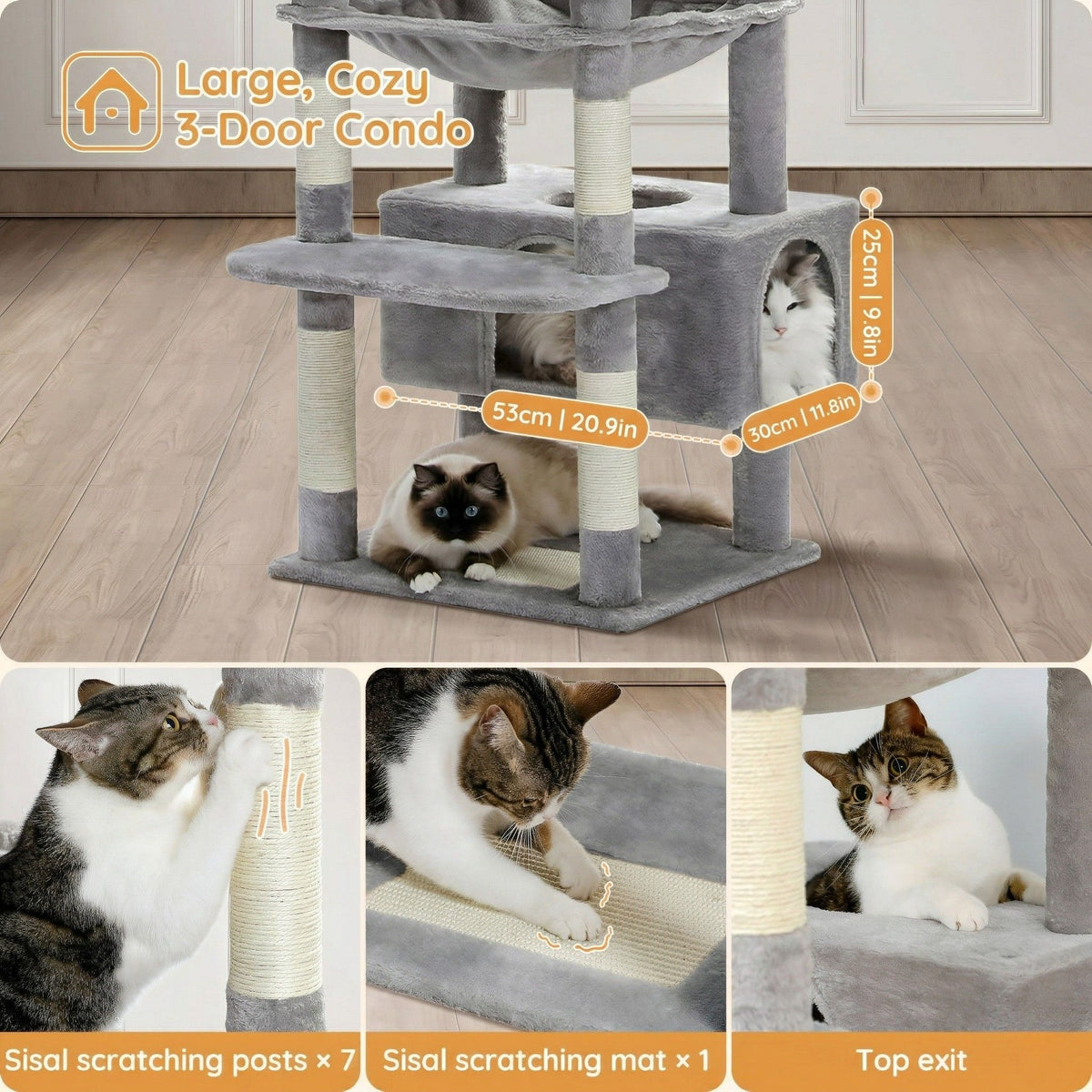 Xxl cat tree grey Cat & Cosy