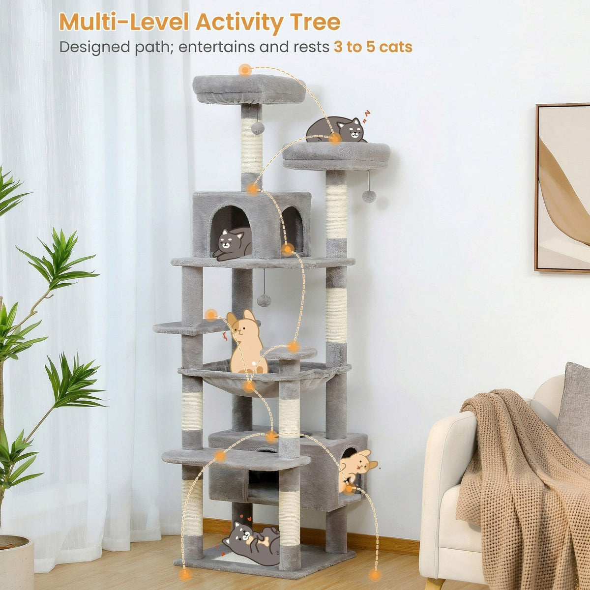 Xxl cat tree grey Cat & Cosy