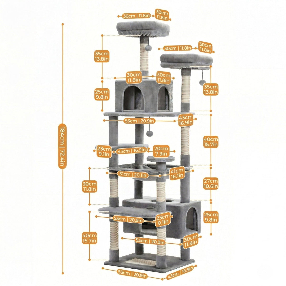 Xxl cat tree grey Cat & Cosy