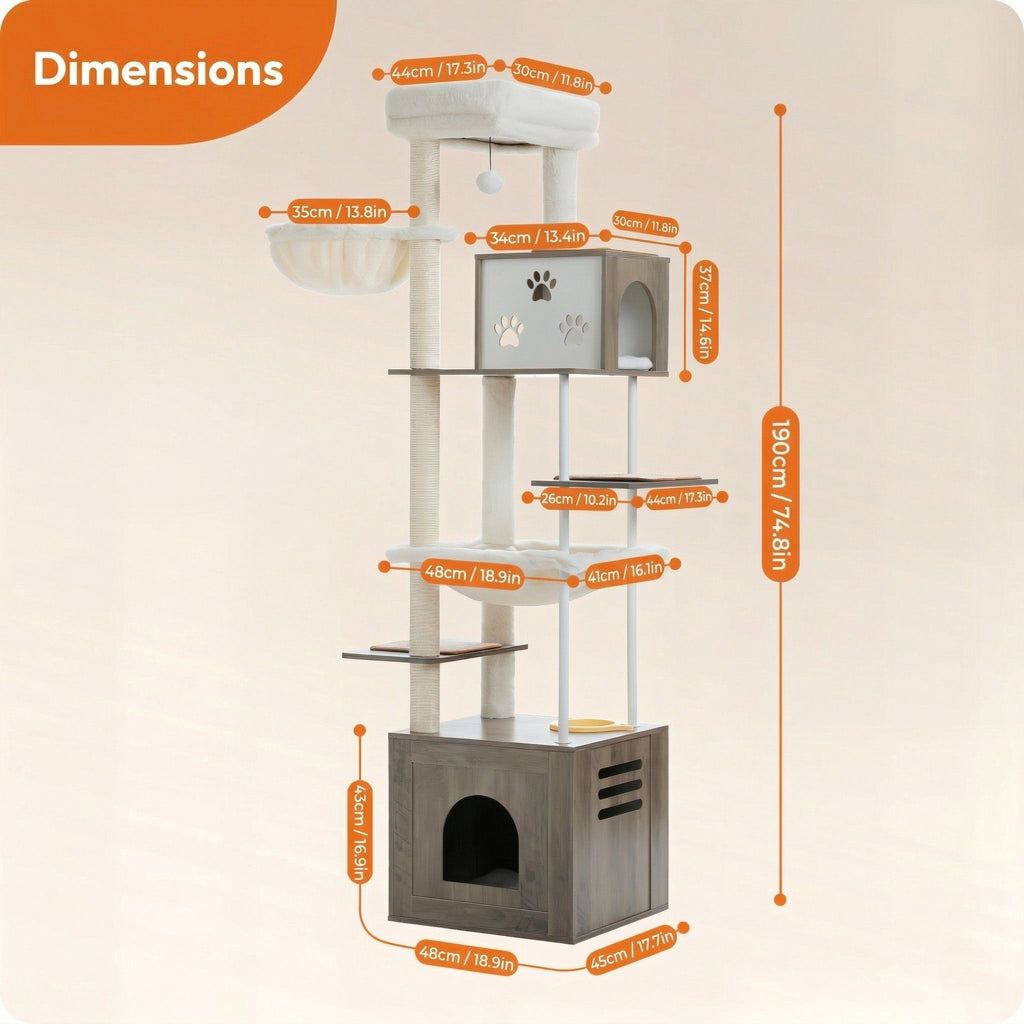 XXL wooden cat tree Cat & Cosy