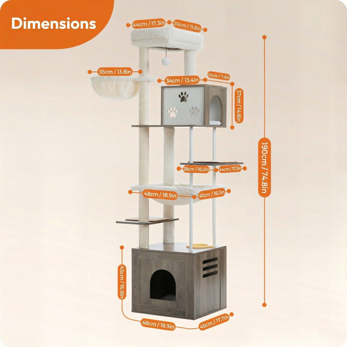XXL wooden cat tree Cat & Cosy